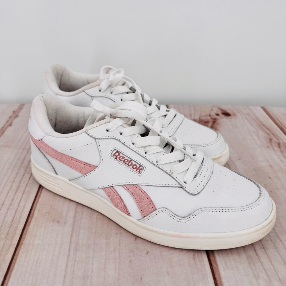 Reebok Pink & White Sneakers Court Advance Retro Comfort Athleisure Women’s 7.5
